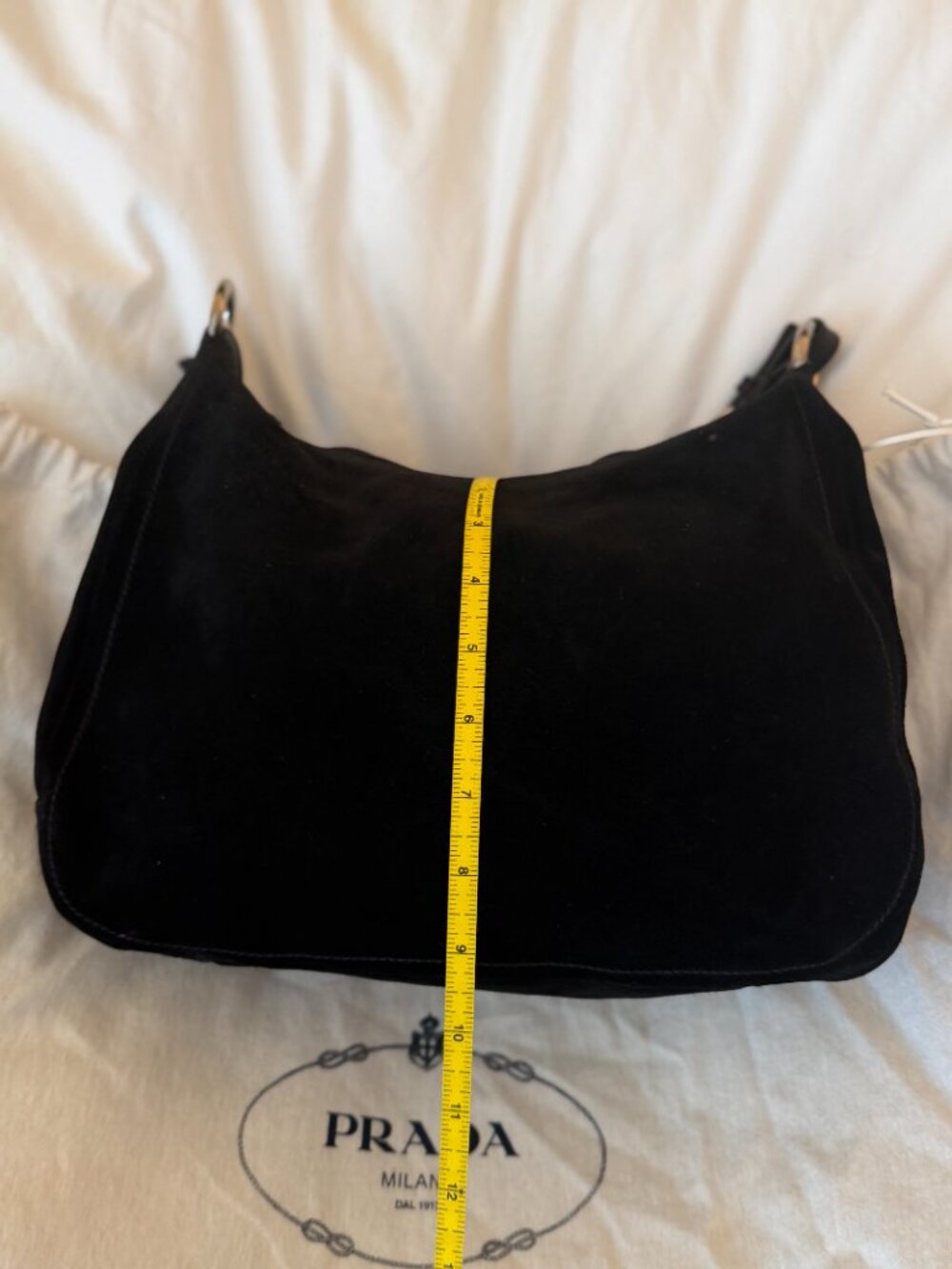 PRADA black Suede Hobo bag - Picture 5 of 9